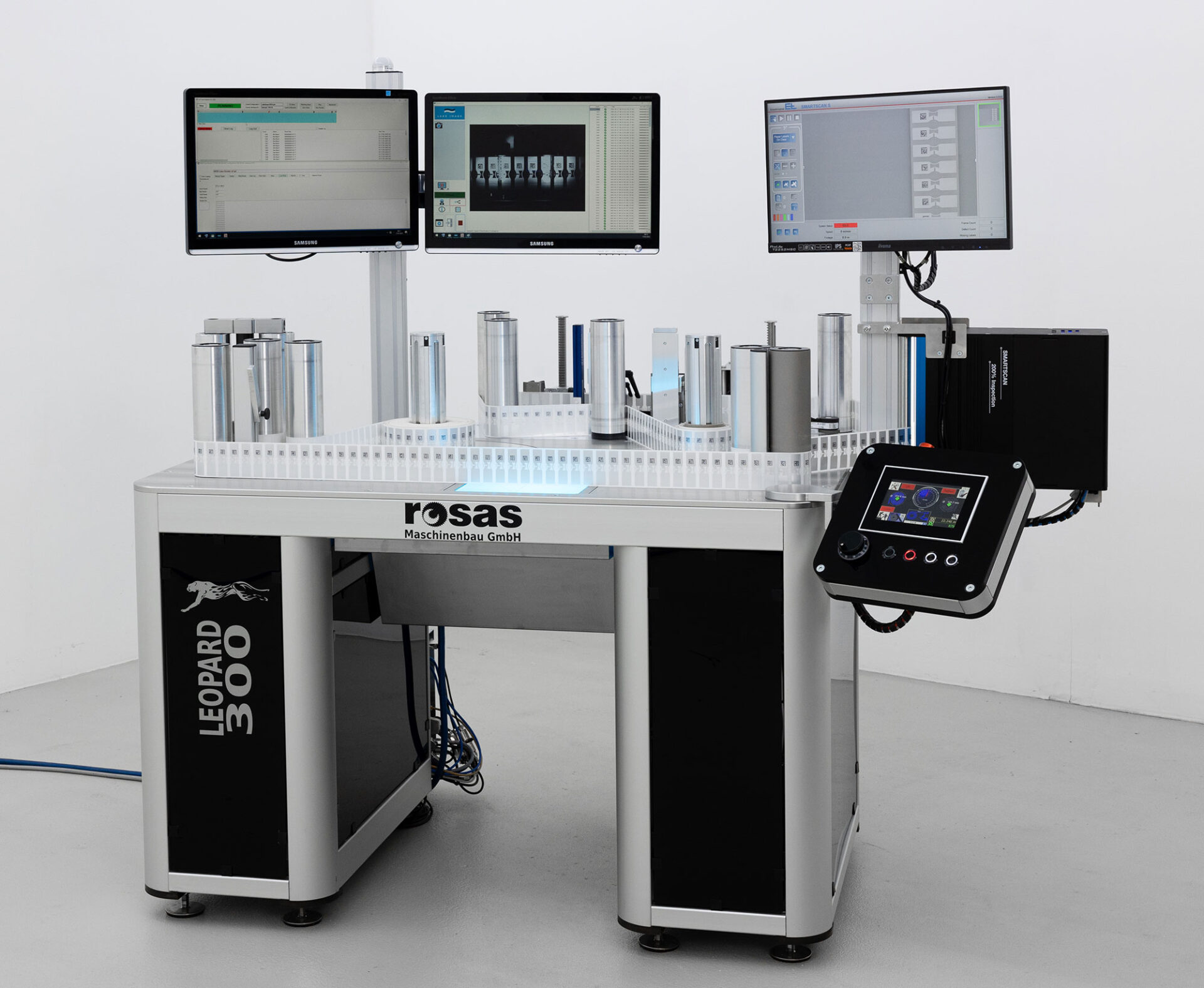 Rosas Maschinenbau Leopard 300 web tabletop rewinder